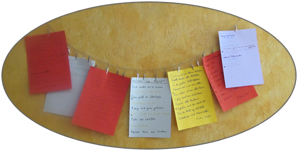 Bl&auml;tter einer Schreib&uuml;bung